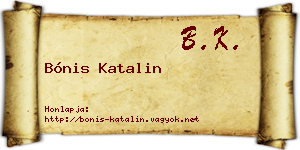 Bónis Katalin névjegykártya