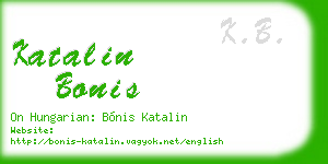 katalin bonis business card